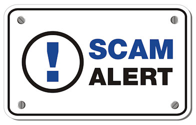 Scam alert sign